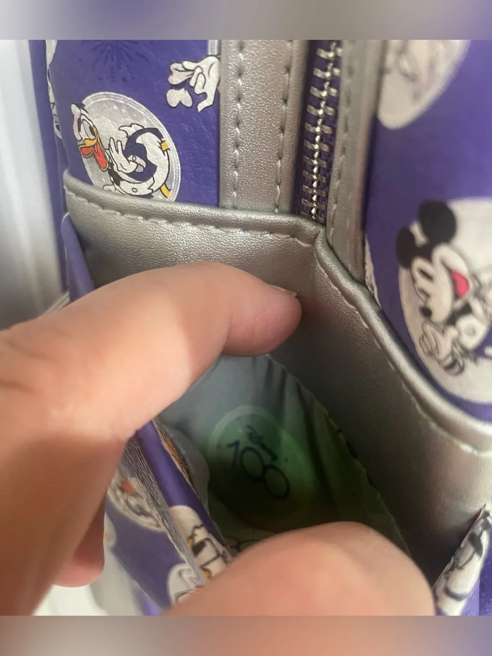 Disney 100th Anniversary Loungefly Mini Backpack Bag Mickey Platinum Purple Spot